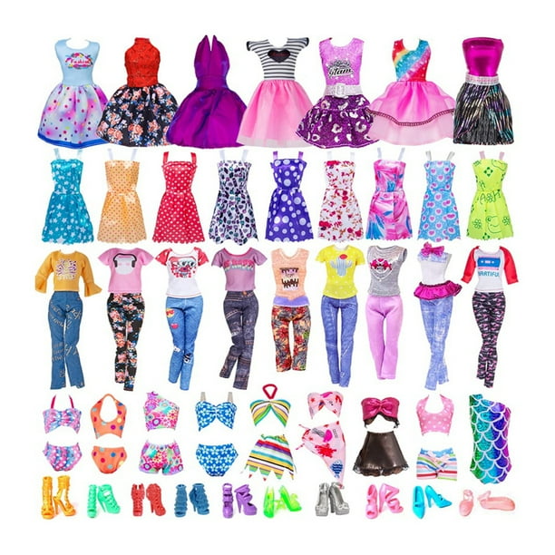 32 PCS Doll Clothes and Accessories Including 5 Party Dresses, 10 Mini