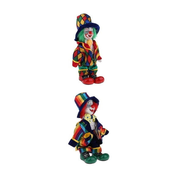 Muñecas De Bufón Macarena 2 piezas verde rojo Muñecos Payasos De Porcelana