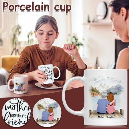 

Mittory Mother And Daughters Forever Linked Together Commemorative Mug Gift Trendy MUTICOLOR #2438