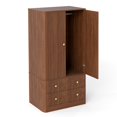 thumbnail image 2 of Wardrobe, Clothing Wardrobe Wavy Panel Wooden Elegant Freestanding  For Bedroom Living Room Office, 2 of 7