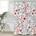 thumbnail image 2 of Small Stall Shower Curtain 36x72 Inch Narrow Half Size Red Spring Floral Bath Curtains Bathroom Decor Vintage Botanical Colorful Elegant Waterproof Fabric Shower Curtain Set with Hooks 36 Inch, 2 of 6