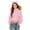 Pink, variant on Cute Cat Ear Cropped Hoodies for Women Fall Winter Casual Long Sleeve Hooded Sweatshirt Pullover Tops
