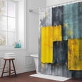 thumbnail image 6 of Abstract Color Block Shower Curtain for Bathroom Decor, Yellow Block Gradient Black Modern Waterproof Fabric Shower Curtain, 36"x72" Set with 12 Hooks, 6 of 9