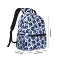 thumbnail image 2 of Yiaed Blue Ink Flowers Print School Backpack College Backpack Daypacks for Students High School Spacious and Durable Daypack for Work and Travel-One Size, 2 of 6