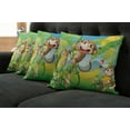 thumbnail image 2 of Ambesonne Cartoon Throw Pillow Cover 4 Pack, 2 Monkeys and Bananas, 20", Multicolor, 2 of 6