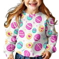 thumbnail image 2 of ITSAME Easter Sweatshirts for Girls, Easter Egg Print Loose Fit Round Neck Kids Casual Long Sleeve Tops Multicolor 2-3T, 2 of 6