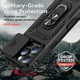 thumbnail image 3 of For iPhone 16 Pro Max 16E 16Pro 16Plus Armor PhoneCase with Sliding Camera Cover, Kickstand TPU Bumper Drop Proof Military Grade Protective Case Cover, 3 of 6