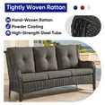 thumbnail image 5 of POCASSY 4PCS Patio Furniture Set with Fire Pit Table, Outdoor Patio Furniture Set with Wicker Patio Couch Outdoor Rocking Chair and 43" Propane Firepit Table Rectangular, Brown Wicker & Gray Cushion, 5 of 12