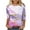 Pink, variant on 2025 Clearance! asdoklhq Womens Plus Size Tops Clearance,Women's Printed T-shirt Mid-length 3/4 Sleeves Blouse Round Neck Casual Tops