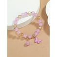 thumbnail image 2 of QQTDFG Purple Butterfly Charm Beaded Bracelet Stackable Stretch Bracelets Purple Beads-default, 2 of 4