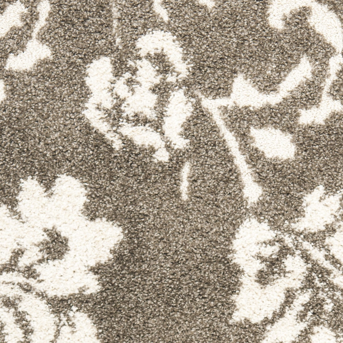 SAFAVIEH Florida Merrick Floral Shag Runner Rug, Smoke/Beige, 2'3" x 11'