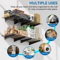 thumbnail image 6 of STORKING 2-Pack 2x4ft Garage Wall Shelving, 24"x48" Shelf Storage Rack Floating Shelves Wall Mounted, Heavy Duty Storage Shelves, 800lbs Load Capacity, with 8 Hooks for Garage Organization, White, 6 of 10