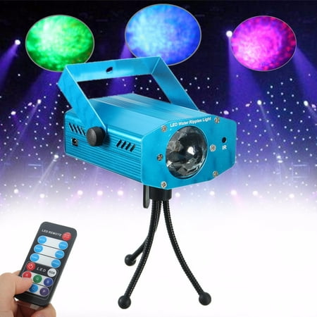 7 Colors RGB LED Stage Light Projector Mini Auto Voice Music Control Laser Light DJ Disco Party Lighting Waves Ripple with Remote (Best Projector For Dj)