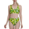 thumbnail image 2 of Picia Watercolor Kiwi Fruits Summer Women's High Waisted Bikini Scoop Neck Swimsuit Two Pieces Bathing Suit-, 2 of 8