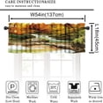 thumbnail image 5 of Green Forest Tree Valance Curtain Pine Coniferou Trees Forest Watercolor Style Rod Pocket Valance Window Treatments Short Curtains for Kitchen Farmhouse Decor 54x18inch, 5 of 6