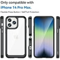 thumbnail image 5 of Case for iPhone 14 Pro Max Case Slim Dropproof [Defend from Drop/Scratch/Slip/Fingerprint] Clear Acrylic Hard Back Soft TPU Bumper Hybrid Phone Cover for iPhone 14 Pro Max-Black, 5 of 8