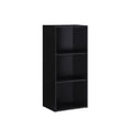 thumbnail image 1 of Pemberly Row Three Shelf Wooden Bookcase in Black Finish, 1 of 3