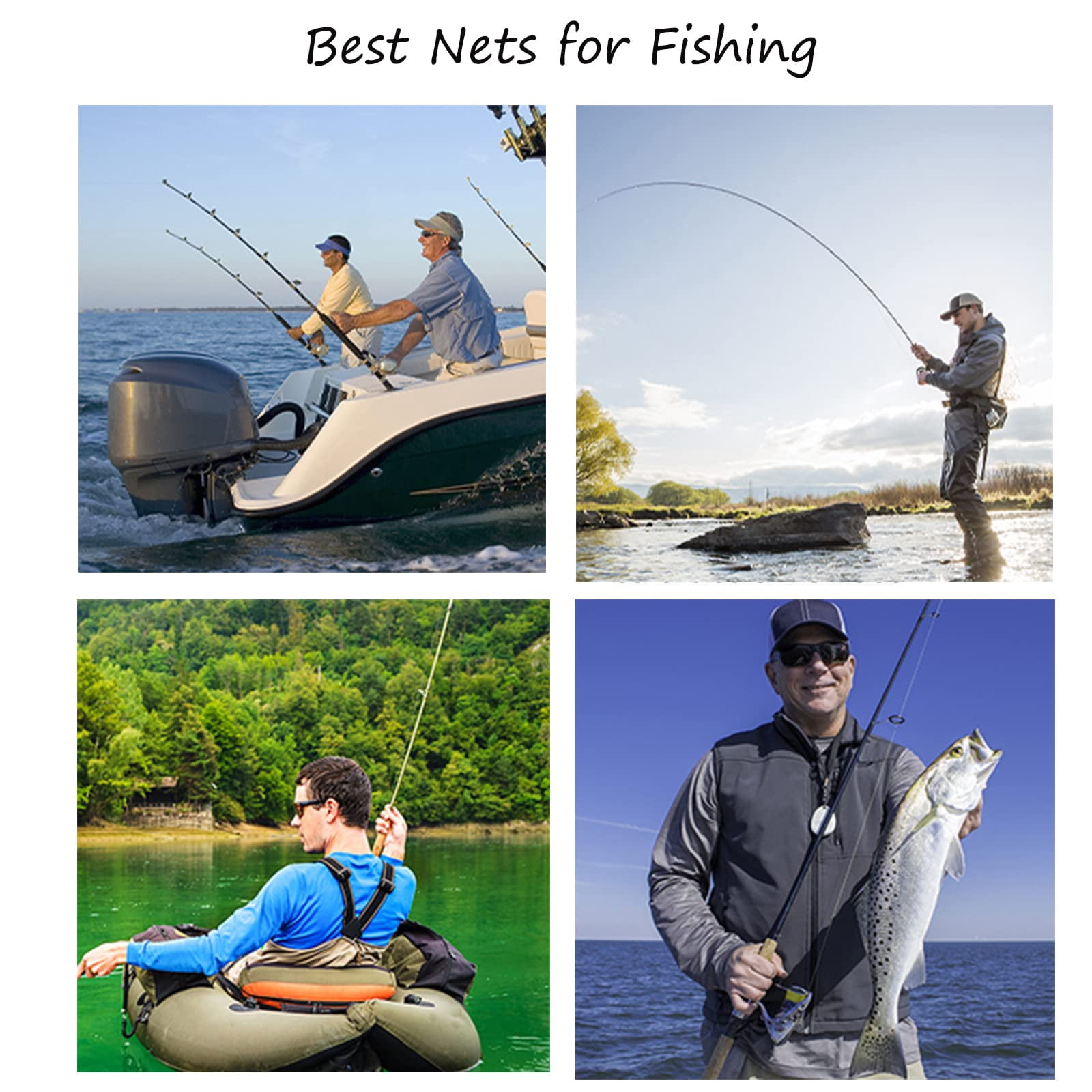 Fly Fishing Landing Net with Wooden Handle Frame,Trout Bass Rubber Catch and Release Fish Net,Gift for Anglers & Fly Fishing Enthusiasts