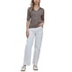 thumbnail image 2 of Camisetas de polo de manga corta INSPIRE CHIC para mujer, con cuello en V, de punto, tops casuales de verano y otoño, L, color café, 2 of 6