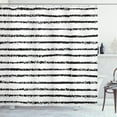 thumbnail image 1 of Ambesonne Stripes Shower Curtain, Grungy Brushstroke Lines, 69"Wx75"L, Charcoal Grey White, 1 of 3