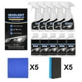 thumbnail image 1 of C 5Pc Headlight Restoration Kit Refurbishment Polish Compound Coating Agent For Yellow Foggy Scratched Headlights Car Maintenance Cleaning Tool With Towel Sponge Applicator, 1 of 6