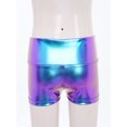 thumbnail image 4 of TiaoBug Kids Boys Girls Metallic Dance Shorts Sports Gymnastics Athletic Booty Bottoms 4-14 Colorful Blue 14, 4 of 7