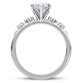 thumbnail image 2 of Empire Jewelry 14K White Gold Plated Engagement Ring - 2 Ct Oval Cut Moissanite Solitaire with Pave Setting & Accent Stones - Wedding Jewelry for Women - Sparkling Design for Special Days, 2 of 3