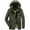 Army Green, variant on Men's Fleece Cotton-padded Jackets Winter Thickened Hooded Drawstring Jacket Large-size Zipper Warm Outwear with Pockets