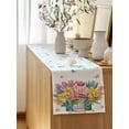 thumbnail image 5 of Table Runner 90 Inches Long for Kitchen Dining, Spring Flowers Dresser Scarf Farmhouse, Dining Table Decorations for Wedding/Parties, Watercolor Floral Leaves Butterflies Plant 13 x 90 In, 5 of 8