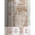 thumbnail image 6 of Brown Coastal Sheer Curtains 63 Inch Long 2 Panels, Nautical Starfish Seahorse Coral Summer Light Filtering Rod Pocket Curtains, Sheer Voile Drapes for Living Room Bedroom, 52"x63", 6 of 8