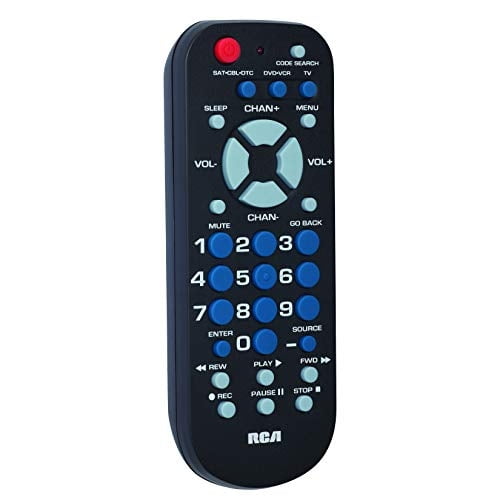 RCA RCR503BE Remoto universal del tamaño de una palma de 3 dispositivos