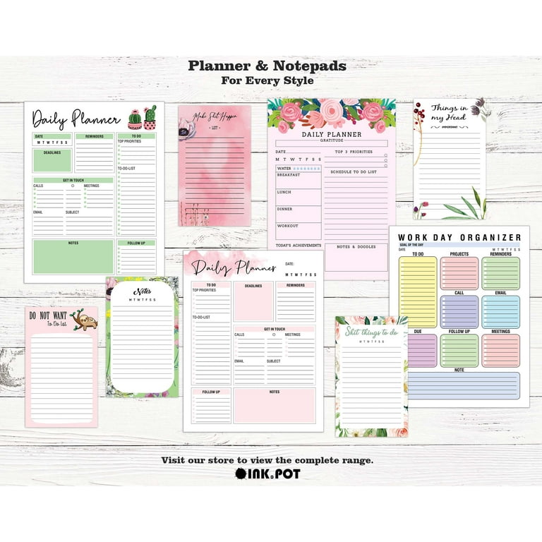 Inkdotpot Work Day Schedule Planner,Personal Organizer- Home