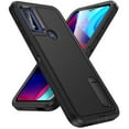 thumbnail image 1 of SaniMore for Motorola Moto G Power (2023) 6.5" Hybird Case, Rugged PC Back Shockproof TPU Shell Metal Hidden Kickstand Drop Resistant Anti-slip Heavy Duty Protective Cover, Black+Black, 1 of 9
