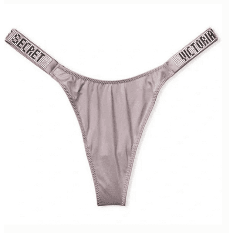 Victoria's Secret Very Sexy Bombshell Shine Strap Thong Panty Purple XL 