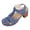Shoes # Blue, variant on Chunky Heel Sandals for Women Closed Toe Cutout Fisherman Style 3D Floral Embellished Adjustable Strap Retro Casual Summer Evening Party Dressy Footwear