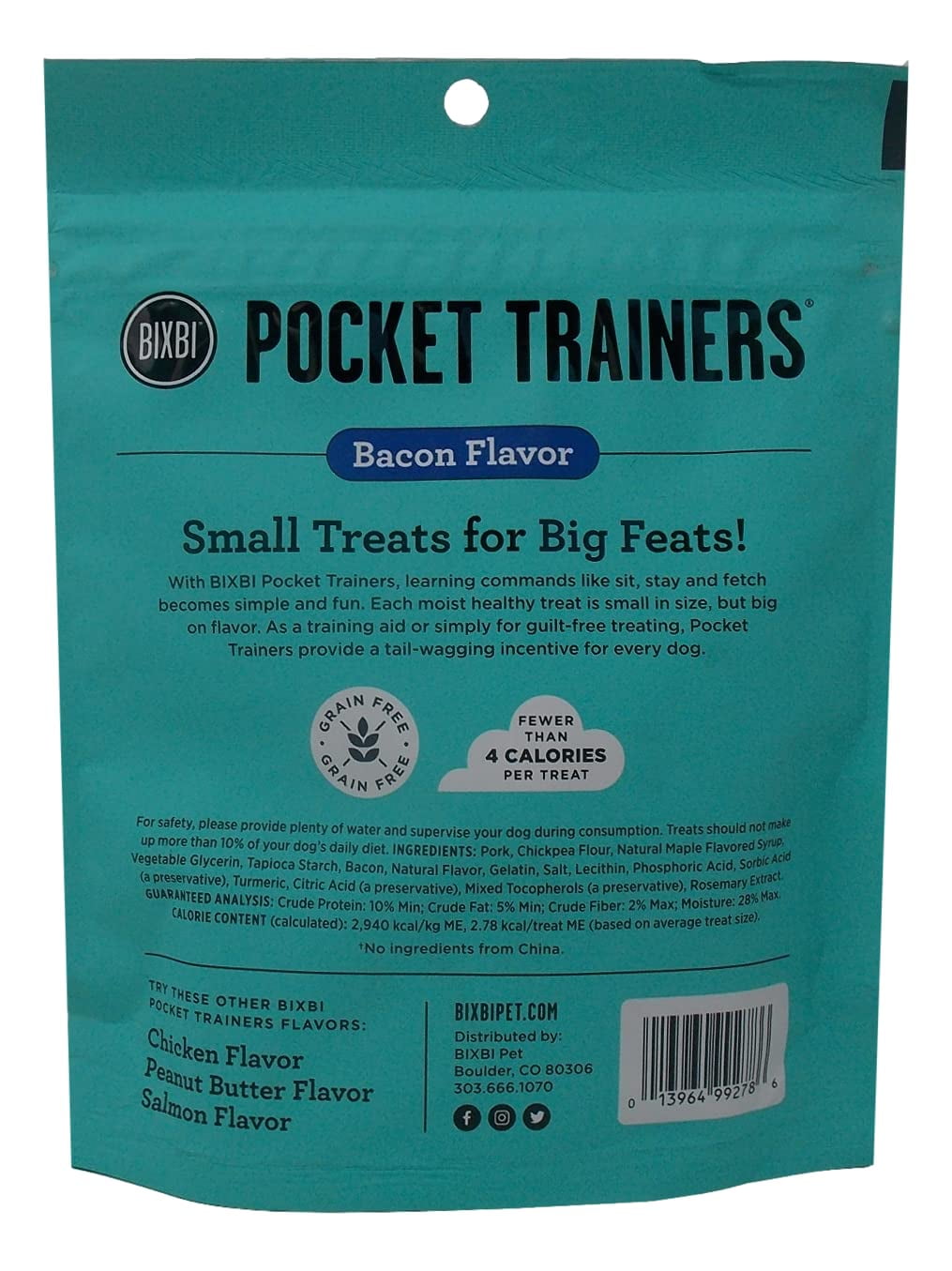 Dog Treats | Pocket Trainers Soft Moist Variety, (1) Each: Bacon, Peanut Butter, Salmon (6 Ounces) + MerlinsMart Zine | Rope Toy | Bixbi