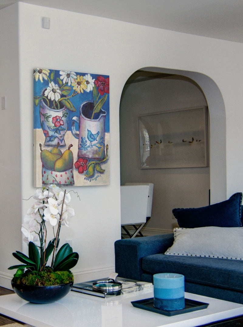 Marmont Hill "Des Fleurs Et Poires" Painting Print on Canvas