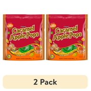 (2 pack) Tootsie Caramel Apple Pops, Caramel Coated Assorted Apple Lollipops, Individually Wrapped, 17.36 oz