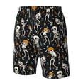 thumbnail image 4 of Rocae Dancing Skeleton Party for Men's Beach Shorts Casual Elastic Waist Drawstring Summer Beach Shorts,S-3XL-Large, 4 of 6