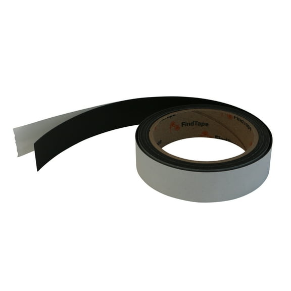 FindTape Receptive Steel Tape [Adhesive-Backed / Attracts Magnets] (MGRS): 1 in. x 10 ft. (Black) outdoor-grade