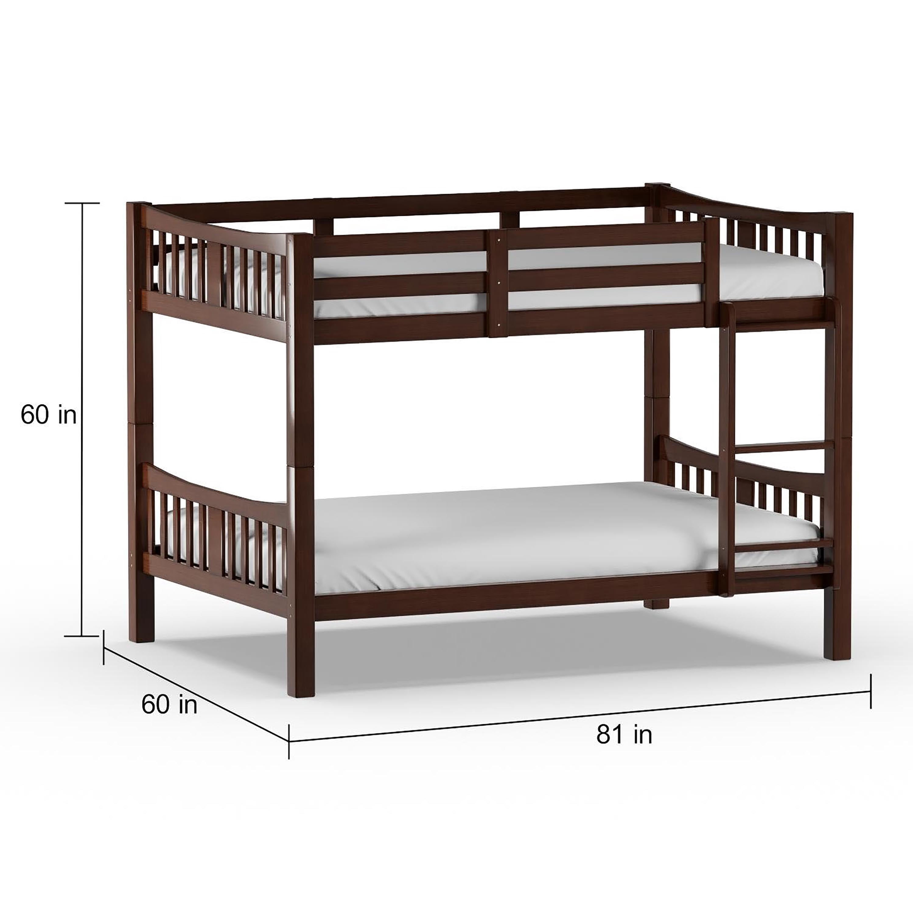 Furniture of America Sophie Wood Bunk Bed, Full/Full, Dark Walnut
