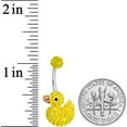 thumbnail image 2 of Body Candy Womens 14G 316L Stainless Steel Navel Ring Piercing Yellow Accent Rubber Ducky Belly Button Ring, 2 of 2