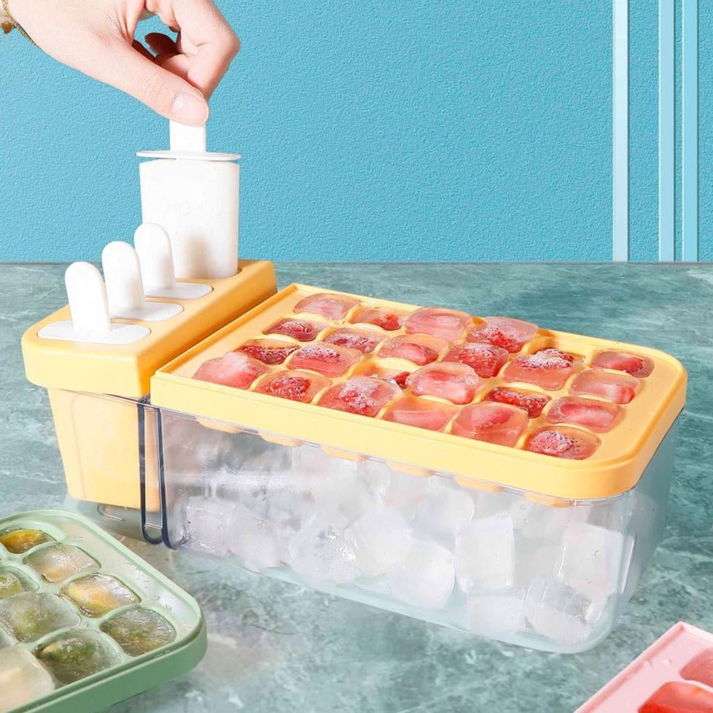 Tray Ice Balls Maker for Freezer Ice Cream Mold 2in1 Ice Maker Container Box with Lid for Cocktail