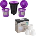 thumbnail image 1 of Reusable K Cups for Keurig K Mini, K-Mini Plus, K-Express, K Iced with Adapter and 100 Disposable Coffee Filters, White by, 1 of 8