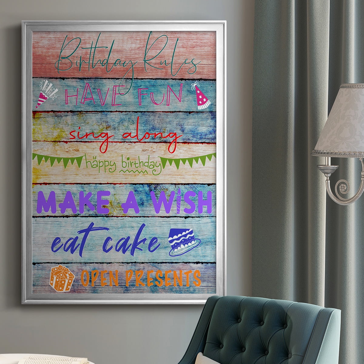 Birthday Rules Premium Framed Print - Ready to Hang