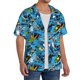 thumbnail image 2 of Fotbe snow board blue Camisa Estampada de Manga Corta para Hombre, Casual de Verano, Estilo Playero, Sin Arrugas-Large, 2 of 5