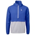 thumbnail image 2 of Men's Cutter & Buck Royal/Gray Los Angeles Dodgers Charter Eco Recycled Half-Zip Anorak Jacket, 2 of 3