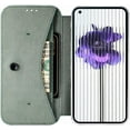 thumbnail image 5 of Clear Case for Nothing Phone 1 with Card Holder, Fiber Pattern PU Leather Wallet Flip Shockproof Phone case Cover for Nothing Phone 1 QW Green, 5 of 18