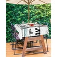 thumbnail image 5 of Outdoor Tablecloth Kitchen Fork Spoon Rectangle Patio Tablecloths 60x84, Waterproof Table Cloths with Umbrella Hole and Zipper, Eat Laugh Live Wooden Summer Table Cover for Outdoor Tables Garden, 5 of 6