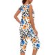 thumbnail image 5 of Conjunto de Verano para las Mujeres Casual Impreso sin Mangas Cuello Redondo Y Pantalones Recortados de Dos Piezas, 5 of 6